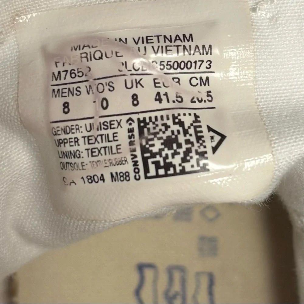 Converse Chuck Taylor All Star Low Top Sneakers – Optical White – M8/W10 - Picture 6 of 6